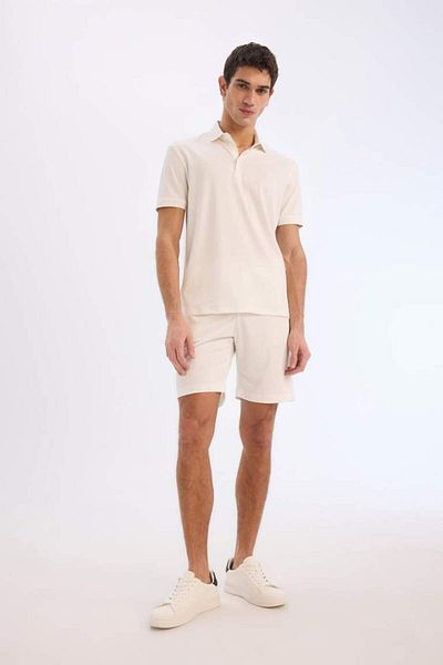 DeFacto New Season Regular Fit Crinkle Bermuda Shorts with Laced Waist