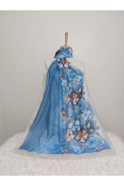 REMOMODA Patterned Soft Cotton Shawl Floral Model