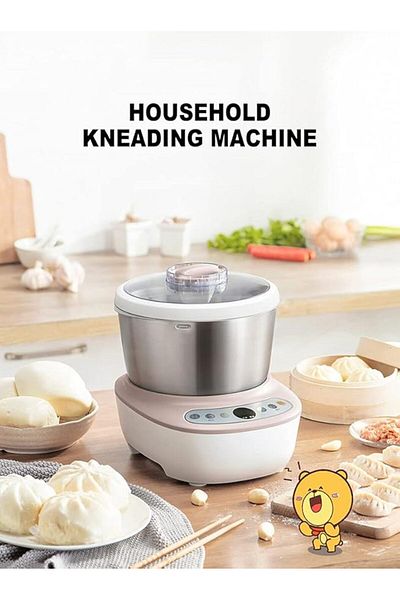 HTH Household Stand Mixer Dough Machine Dough Mixing Machine Intelligent Timing Stainless Steel Food Mix