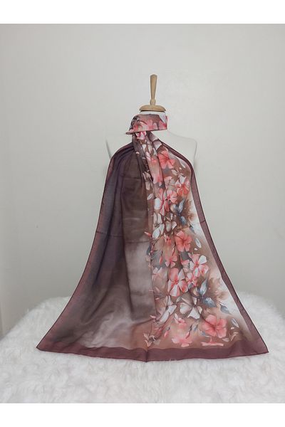 REMOMODA Model floral de șal din bumbac moale