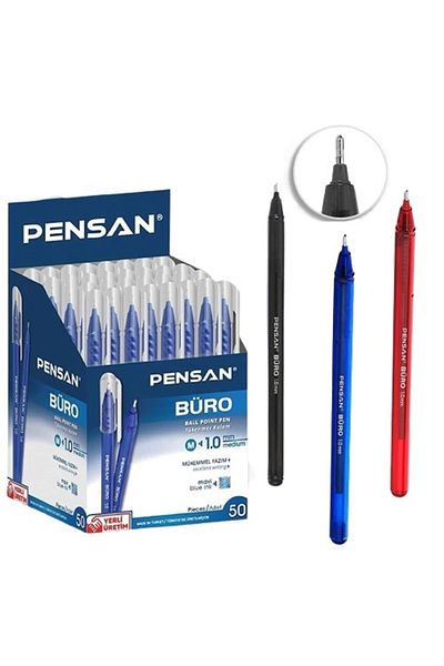 Pensan Ballpen Ballpoint 1.0 Blue Pack of 50