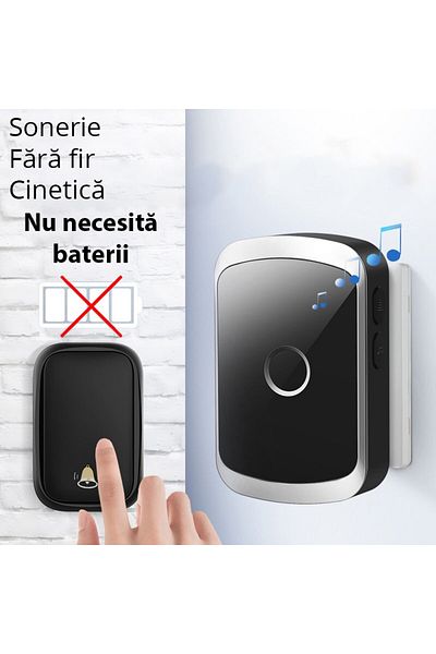 OEM Sonerie wireless, rază de acțiune 300 m, 36 melodii, 1 receptor, negru