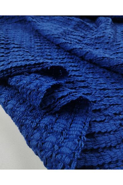 Kumaş Parça Bumbac tricotat Saks în culoarea albastră Latime: 120