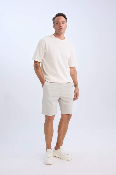 DeFacto Σορτς βερμούδας με υφή με κορδόνια μέσης New Season Regular Fit