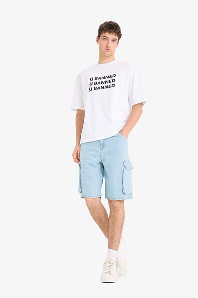DeFacto New Season Loose Fit Crew Neck Printed Short Sleeve T-Shirt