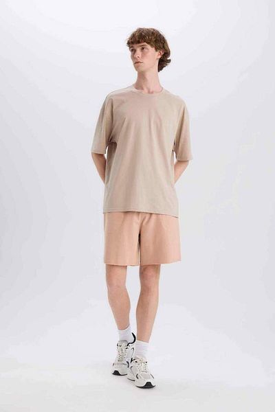 DeFacto New Season 100% Cotton Slim Fit Slim Fit Skinny Leg Pocket Basic Straight Shorts