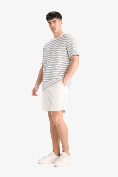 DeFacto New Season 100% Cotton Regular Fit Textured Waffle Shorts