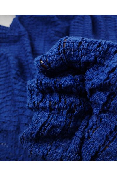 Kumaş Parça Bumbac tricotat Saks în culoarea albastră Latime: 120