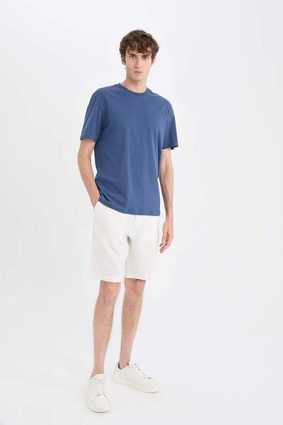 DeFacto New Season 100% Linen Regular Fit Summer Bermuda Shorts