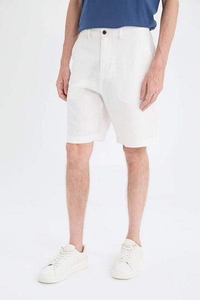 DeFacto New Season 100% Linen Regular Fit Summer Bermuda Shorts