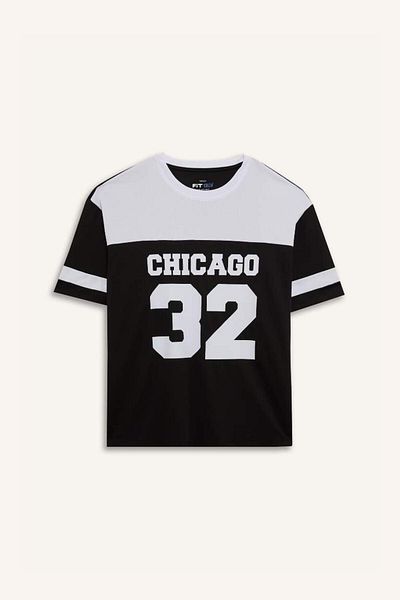 DeFacto Νέα σεζόν DeFactoFit Quick Dry Oversize Φαρδύ λαιμόκοψη με στάμπα αθλητής