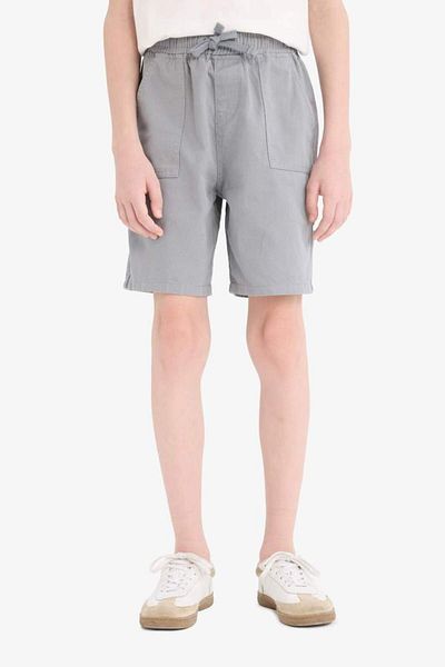 DeFacto New Season Boy's Elastic Waist Pocket Gabardine Shorts