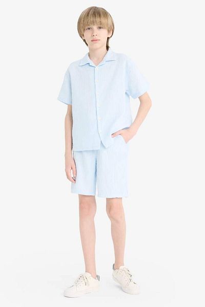 DeFacto New Season Boy's Elastic Waist Muslin Shorts