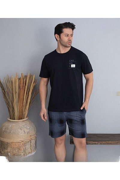 Pijamoni Ανδρικό σετ πιτζάμες με κοντό μανίκι με λαιμόκοψη 6175/6 - 1 τεμ.