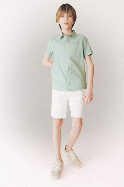 DeFacto New Season Boy's Basic Plain Gabardine Shorts with Pockets