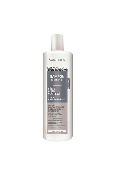 COSMALINE Cosmal Cure Professional 5 In 1 Anti-Dandruff Shampoo With Menthol And Charcoal - 500 ml