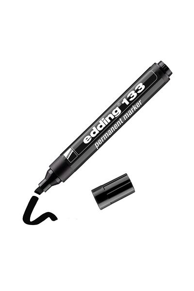 Edding Permanent Marker E-133 Cut End Black 10 Pack