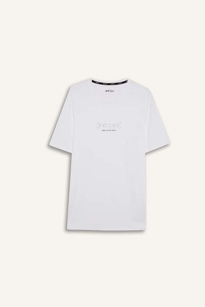 DeFacto New Season Defactofit Standard Fit Crew Neck Printed Stretch Fabric Sportsman Short Sleeve