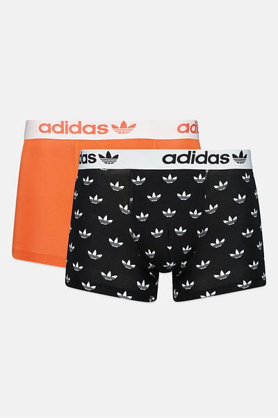 adidas Men 2 Pieces Brand Logo Comfort Flex Cotton Trunks, Multicolor