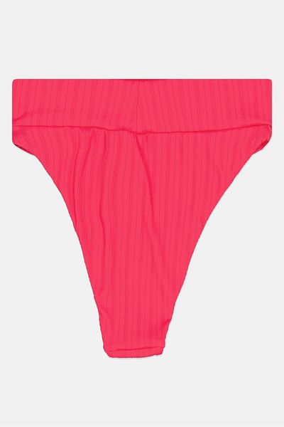aerie بيكيني سفلي نسائي مضلع عالي القطع، فوشيا