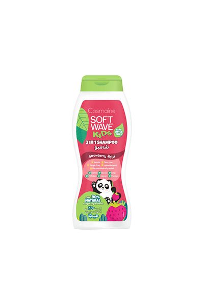 COSMALINE Soft Wave Kids, sampon cu 90% ingrediente naturale pentru copii, aroma de capsune, 400ml