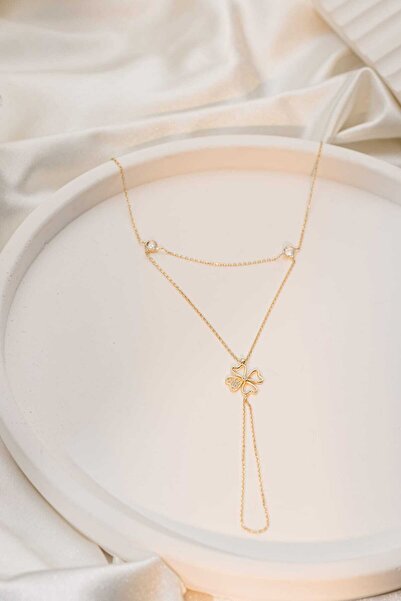 FERMAS KUYUMCULUK 14 Ayar Yonca Taşlı Altın Şahmeran