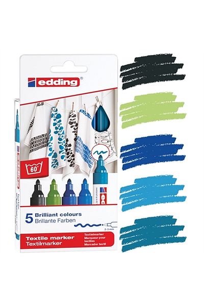 Edding Fabric Pen Set of 5 4500-5S-099 Cool