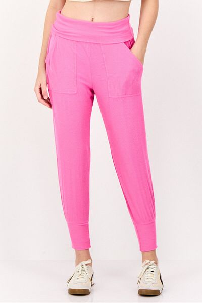 aerie Men Ribbed Lounge Wear Jogger Pants, Dark Pink