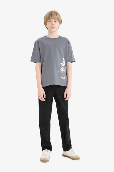 DeFacto New Season Boy's Crew Neck Printed Short Sleeve T-Shirt