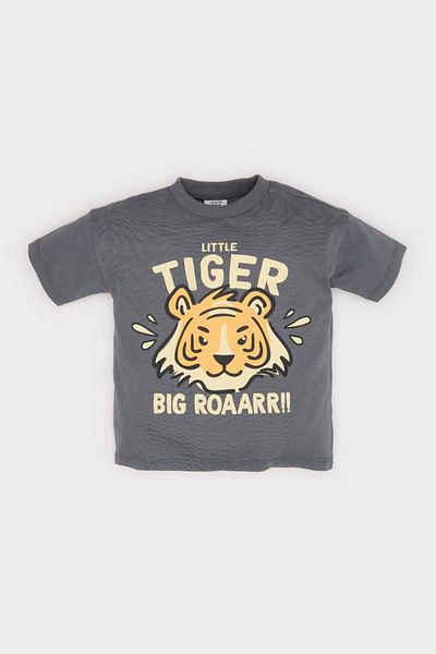 DeFacto New Season Baby Boy Tiger Printed Short Sleeve T-Shirt