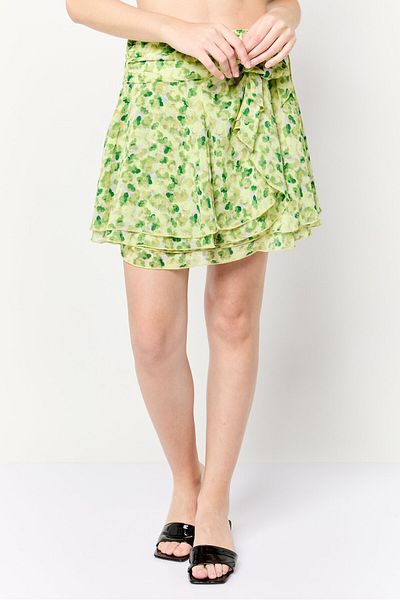 aerie Women Allover Print Wrap Skirt, Multicolor