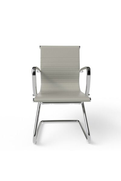 Mahmayi Modern UL UT-C031V Visitor Chair Ergonomic PU Chair with Fixed Armrest - Grey
