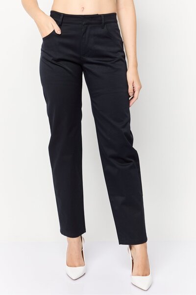 Tod's Women Regular Fit Straight Leg Solid Chino Pants, Navy