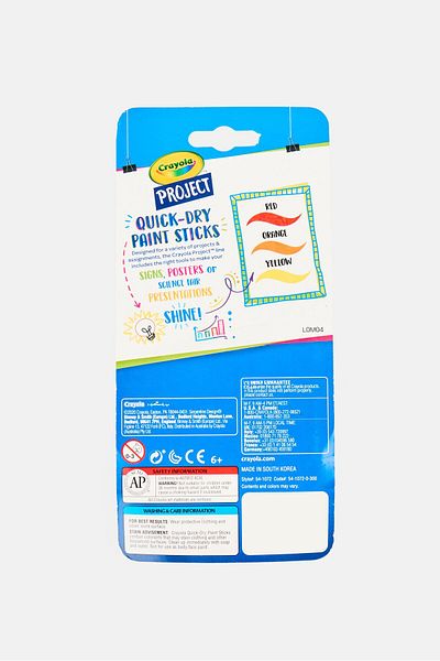 Crayola 3 Pcs Project Quick Dry Paint Sticks