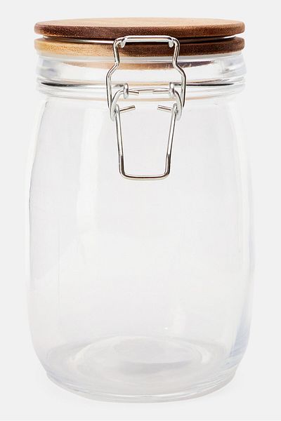 Muy Mucho Hermetic Closure Storage Jar 1L, Transparent