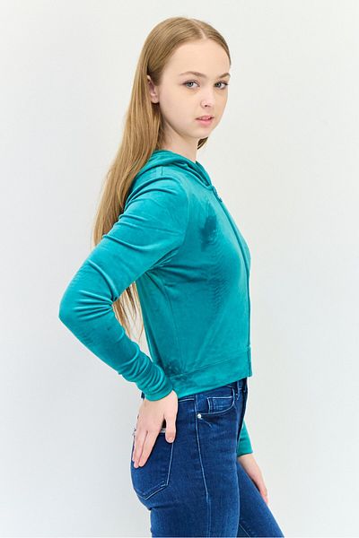 aerie Women Solid Long Sleeves Hoodie, Green