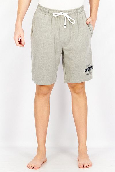 Tommy Hilfiger Men Drawstring Graphic Print Sleepwear Shorts, Grey Heather
