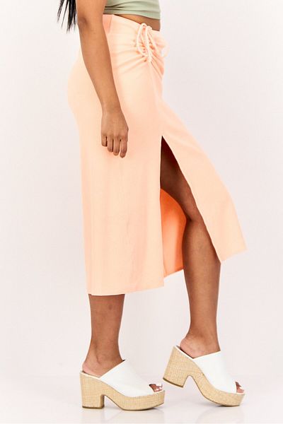 aerie Women Ribbed Mini Skirt, Coral
