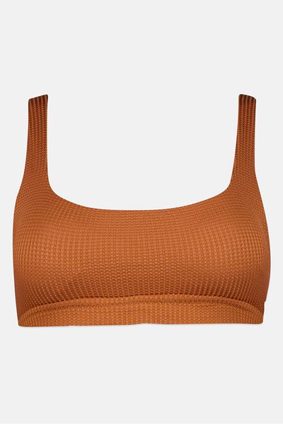 aerie Women Textured Padded Bralette, Brown