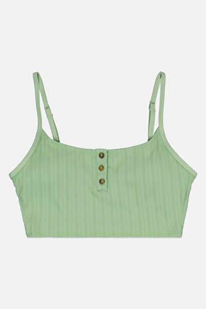 aerie حمالة صدر نسائية مبطنة ومضلعة، لون أخضر حكيم