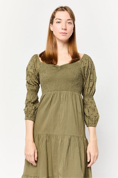 aerie Women Textured Mini Dress, Olive