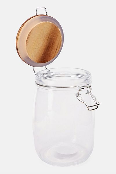 Muy Mucho Hermetic Closure Storage Jar 1L, Transparent