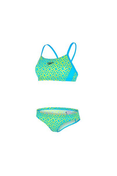 SPEEDO Women Monogram 2 Piece Set Swimwear, Turquoise