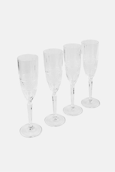 Maxwell & Williams 4 Pcs Flute Glasses 150ml, Transparent