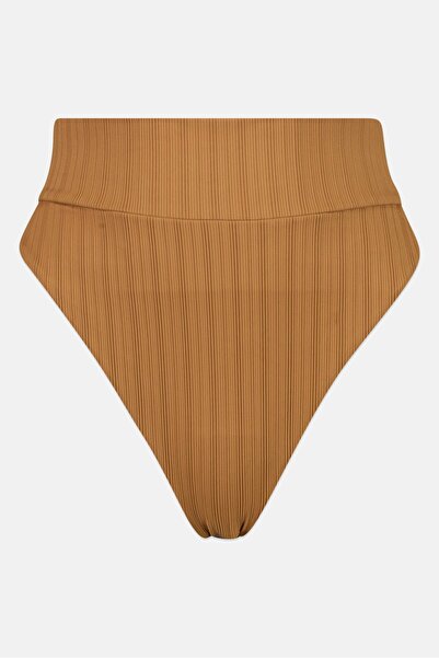 aerie بيكيني سفلي مضلع للنساء، بني