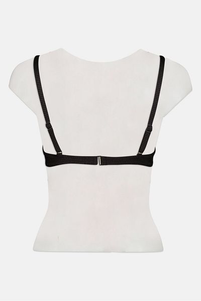 aerie Women Ribbed Non Padded Bikini Top, Black