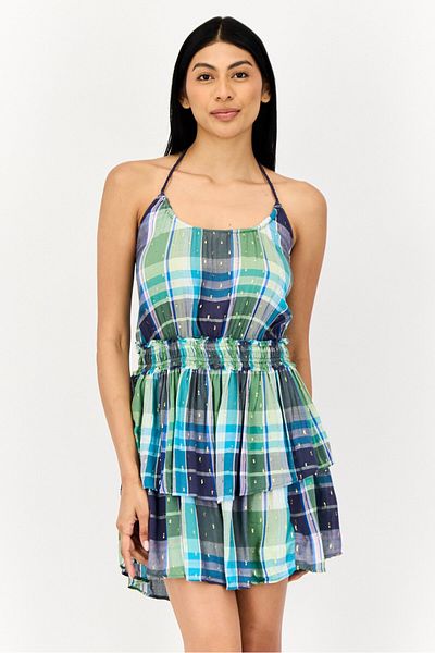 aerie Women Checkered Mini Dress, Multicolor
