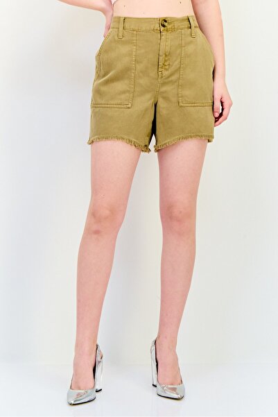 aerie شورت جينز نسائي سادة، بني