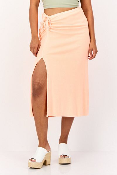 aerie Women Ribbed Mini Skirt, Coral