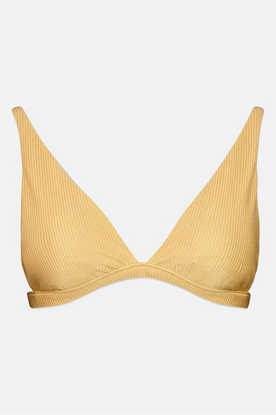 aerie Women Ribbed Bikini Top, Gold